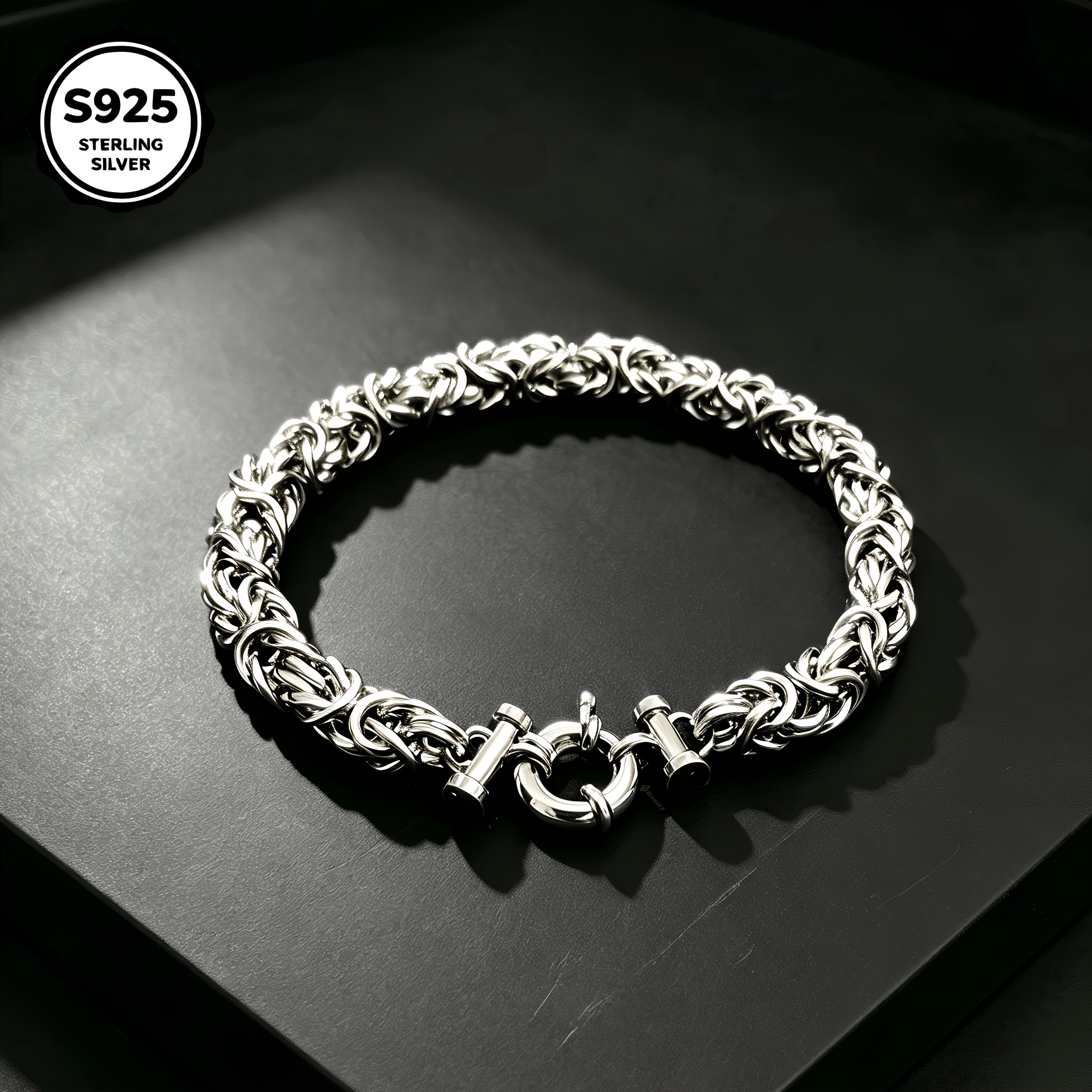 925 Sterling Silver Fashionable Byzantine Bracelet | Classic And Elegant Design, Suitable For Daily Wear, Parties, Events, And As A Gift For Festivals, With A Box