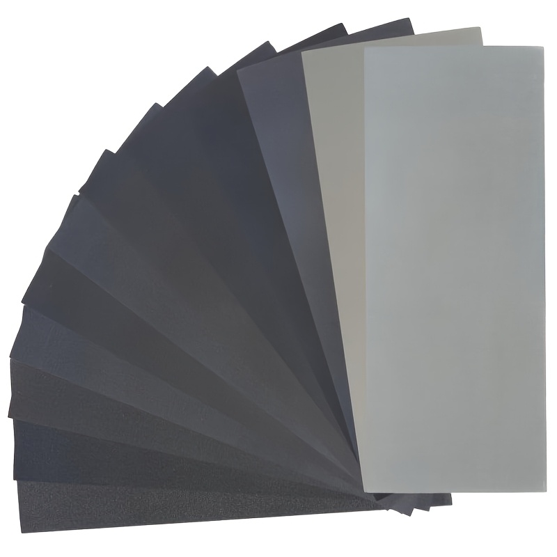 TEMU 24pcs Sand Paper, Wet Dry Sand Paper Pack Sandpaper 12 Assorted For Wood Metal Sanding, 120/150/180/240/320/400/600/800/1000/1500/2500/3000 Grit