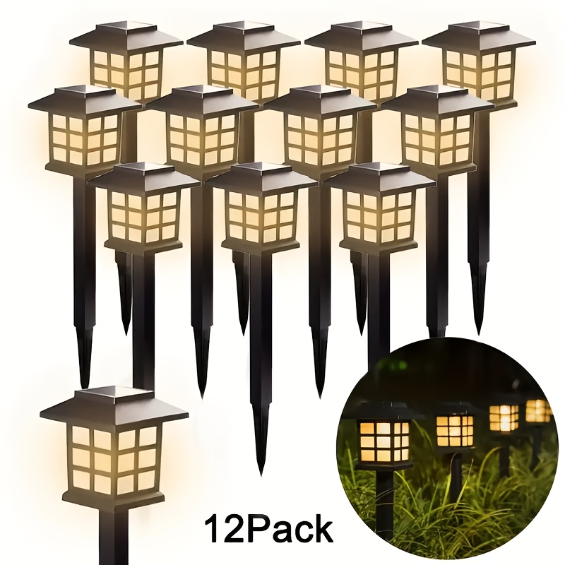 TEMU 2/6/12/24pcs Solar Path Lights, Solar Outdoorlights, Sidewalk Lights, Solar Garden Lights, Landscapes, , Courtyards, Patios.driveways Up To Of