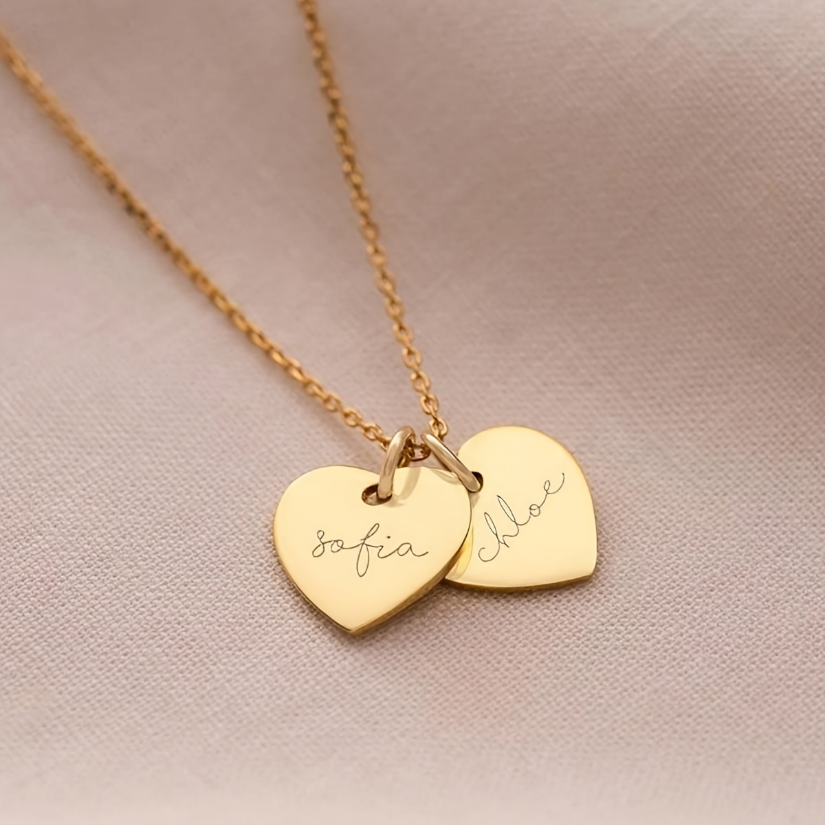TEMU 1pc Of Personalized Custom Necklace, Custom Pendant Necklace, Stainless Steel Silvery Golden Custom Pendant Necklace, Fashionable And Versatile
