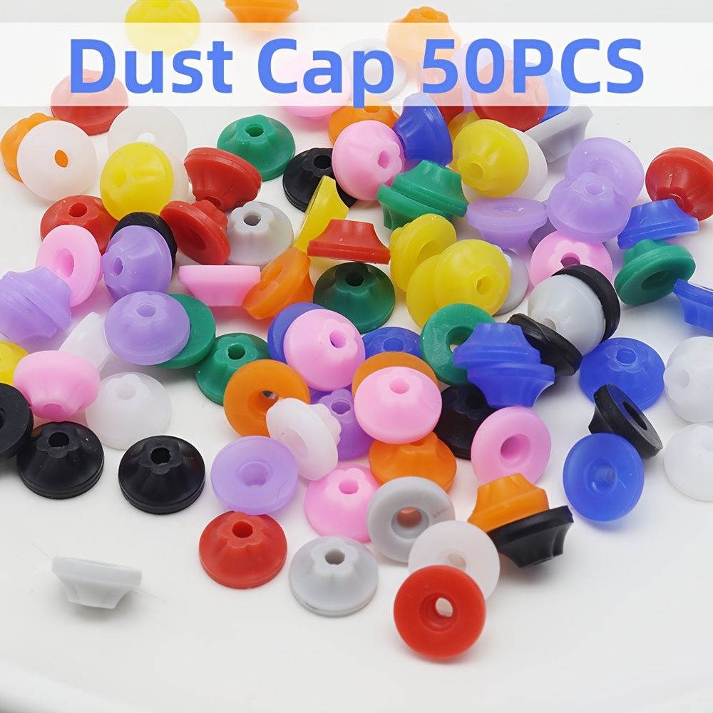 TEMU 50 pièces Bouchons -Poussière en Silicone de Qualité pour Ongles, Embouts à Tige 3/32", Capsules -Poussière pour , Accessoires pour Outils à
