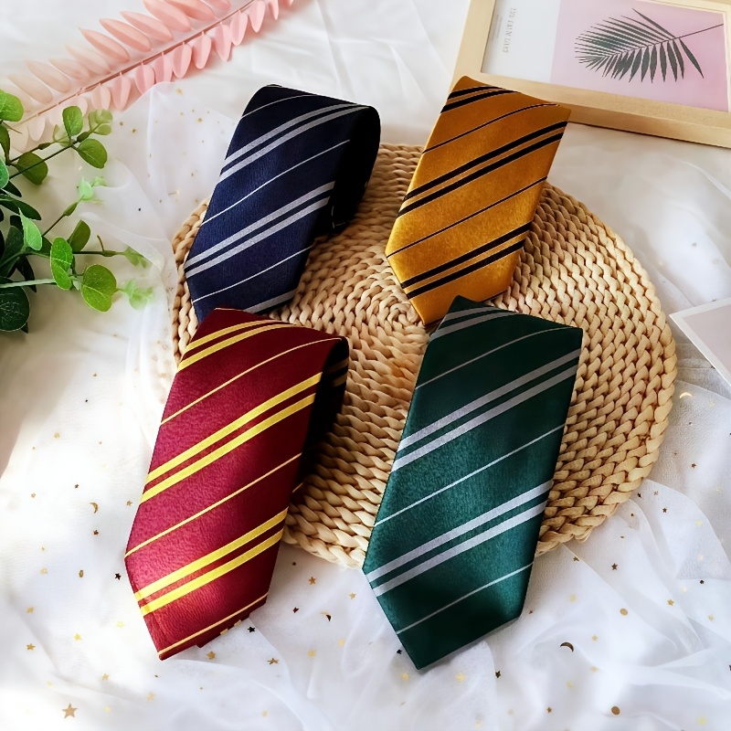 

4-pack Striped Neckties, Polyester Woven Party Ties For Men And Women, Cosplay Jk , Hand-tied, , For Christmas, Halloween, New Year