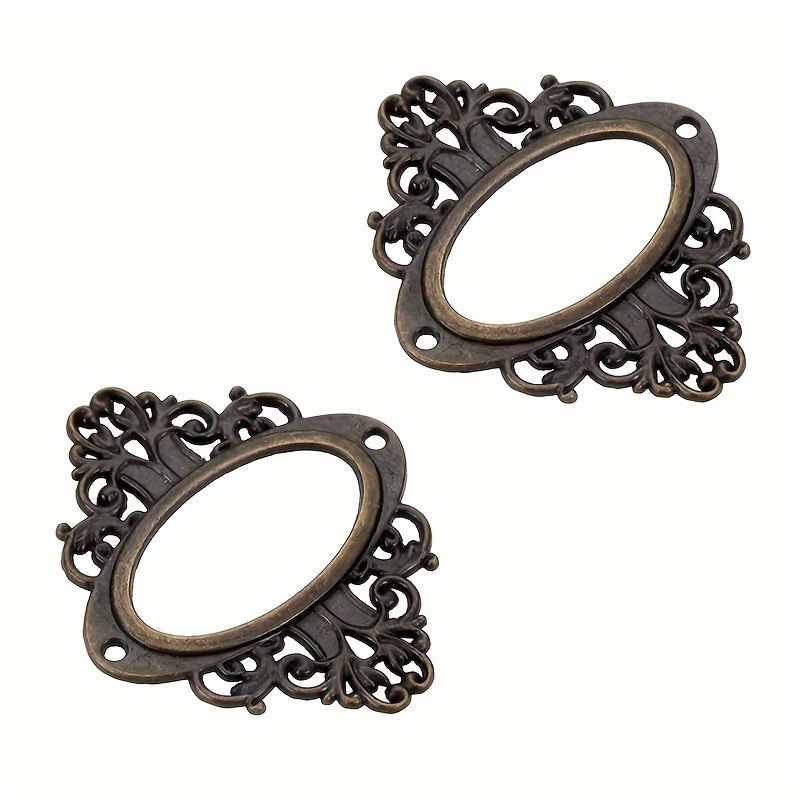 5pcs Carved Furniture Drawer Label Pull Frame File Box Name Card Holder Notepad Photo Album 66 X 56mm