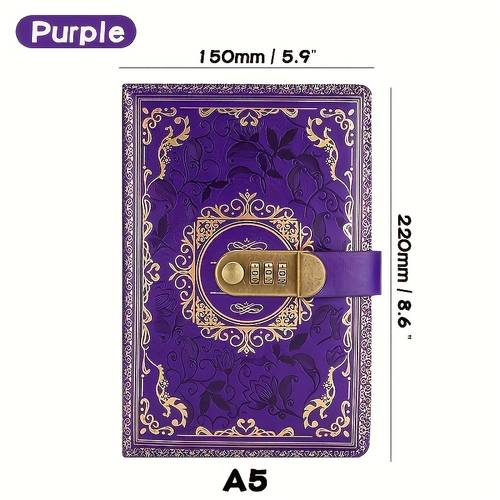 custom retro number password diary with lock a5 diary 200 page password notebook for men and faux leather combination lock diary password notebook privacy diary locked 5 9x 8 6 inch