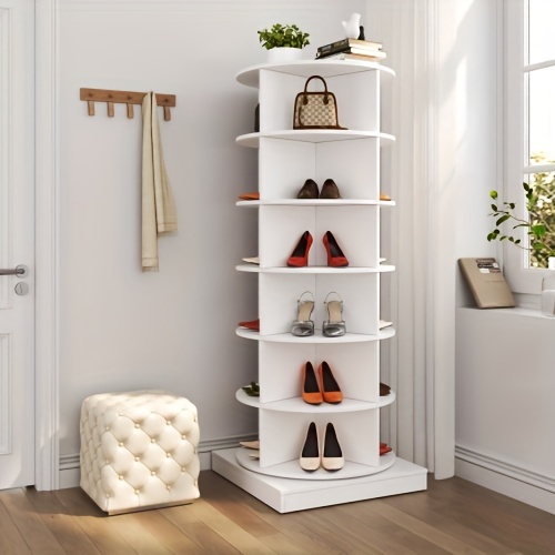 360 rotating shoe cabinet 6 layers shoe shelf   shelf 360 degrees rotating shoe shelf shelf shelf simple home space saving floor shelf details 2