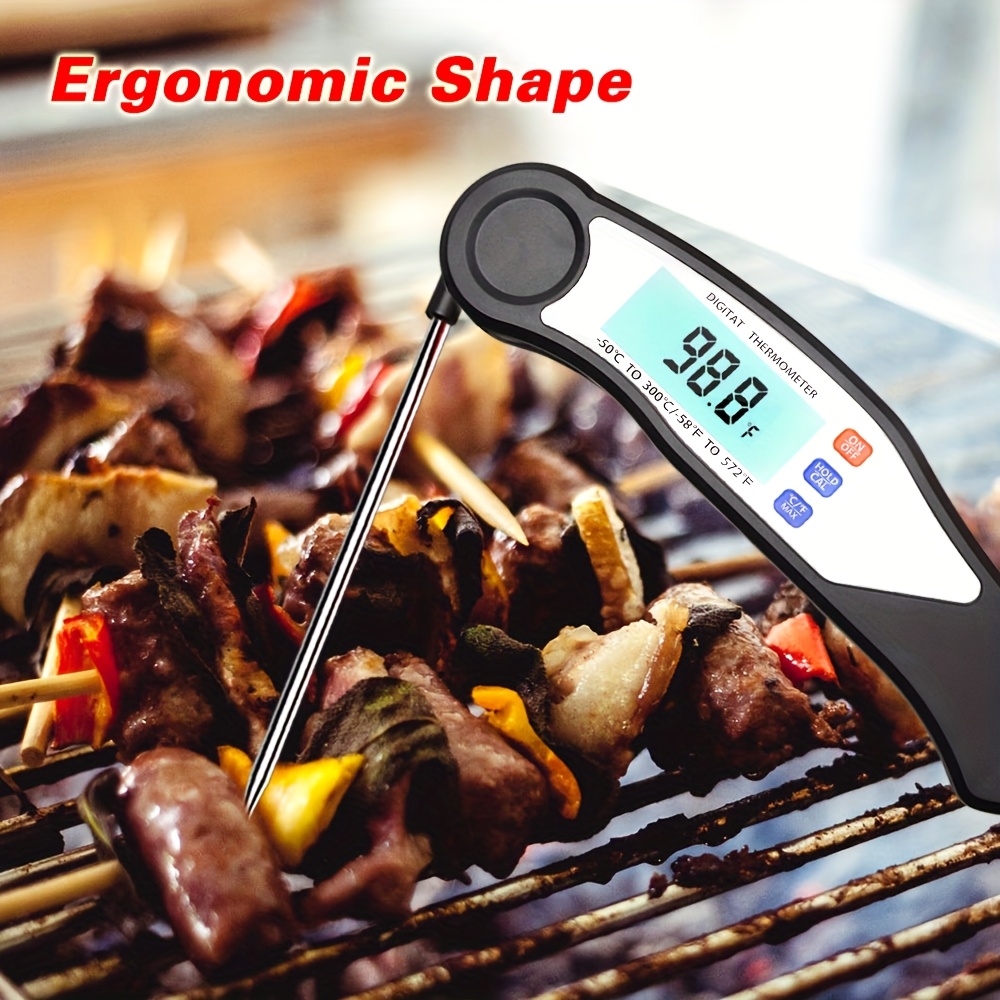 TEMU Meat Thermometer Digital, Instant Read Meat Thermometeri For Grill And Cooking, Food Thermometer For Kitchen And Outside, Bbq, Turkey, Candy,