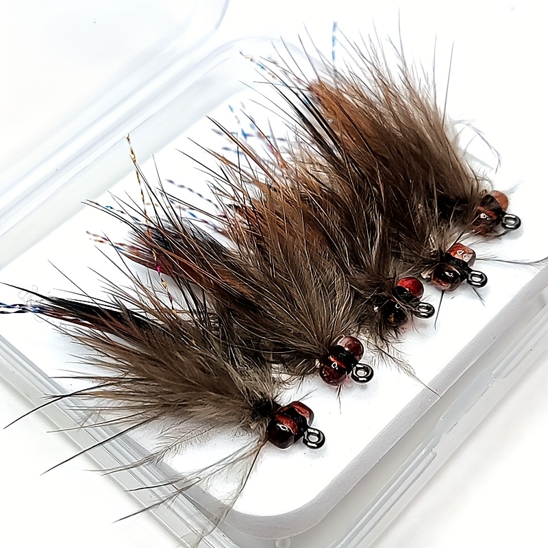 Image of 5pcs Lace Dry Fly Fishing Flies - Colorful Streamer And Hook Bait Lure For Pike, Trout, Salmon, , Musky, And Medium To Large Bait