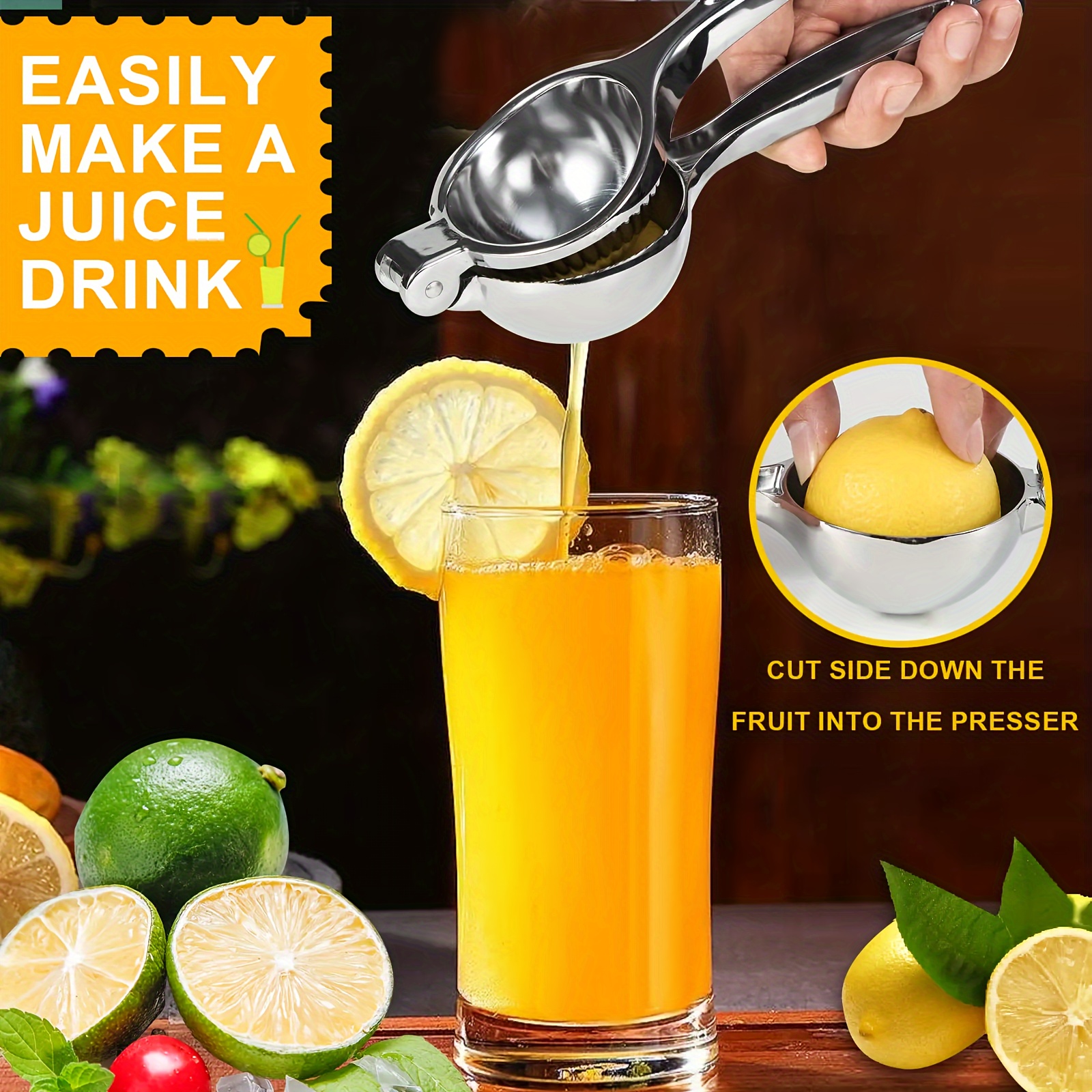 1pc Set! Lemon Juicer, Manual Citrus Juicer - a Compact Handheld Juicer Suitable for Oranges, Lemons, And Limes. The Manual High-Efficiency Juicer Is Easy And Easy to Use, Suitable for Household And Commercial Use