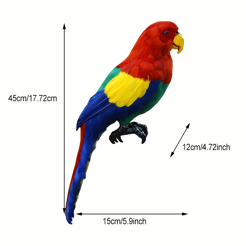 Image of Artificial Parrot Collectible Figurines-versatile Decor For Home&garden, Holiday Accents For Indoor & Outdoor