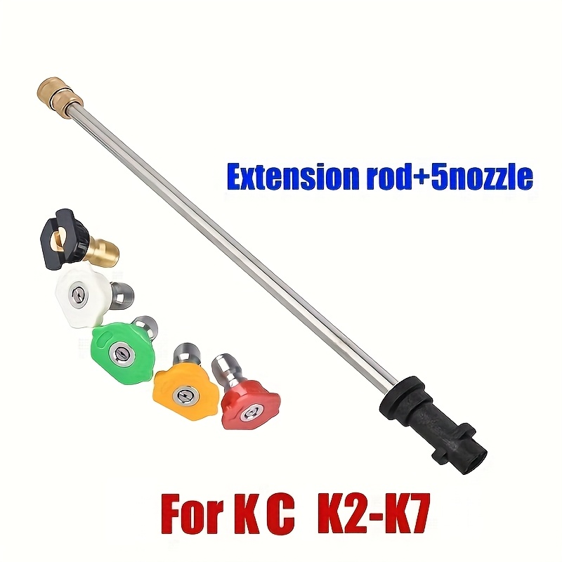 TEMU 1/4 Inch Rod Jet Car Cleaning High Pressure Water Gun Extension For K3 K4 K5 K6 K7 With Nozzle