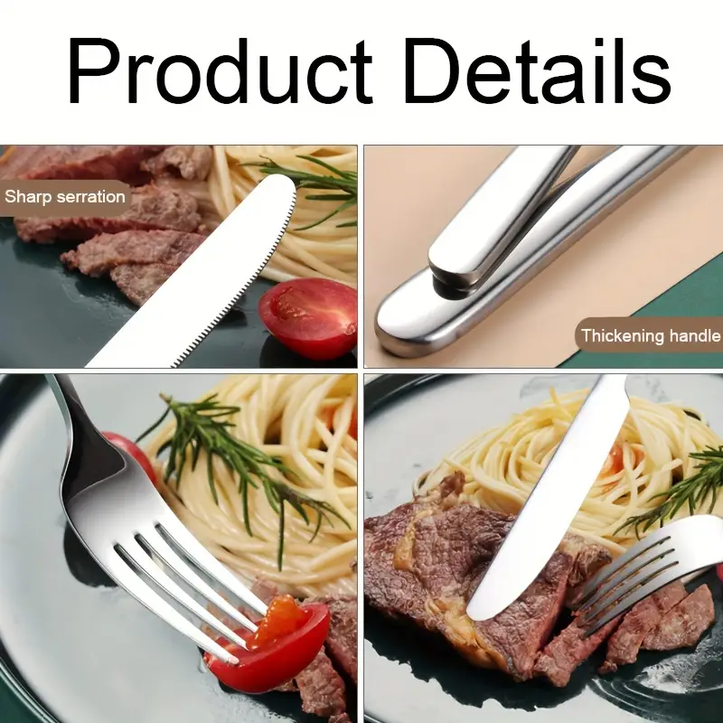2pcs customizable stainless steel dinnerware set personalized engraving elegant black gift box with fork knife ideal for special occasions personalized dinnerware elegant dinnerware durable dinnerware Product details 5