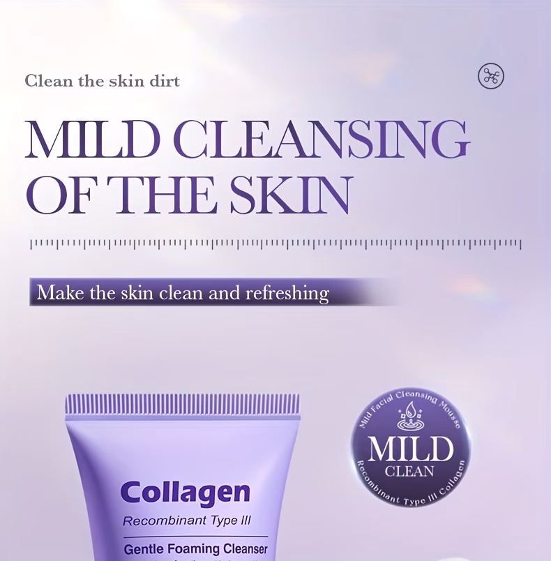 3 53oz collagen gentle foaming cleanser oil and cool and not tight after washing clean the skin moisturizing dry skin Product details 0