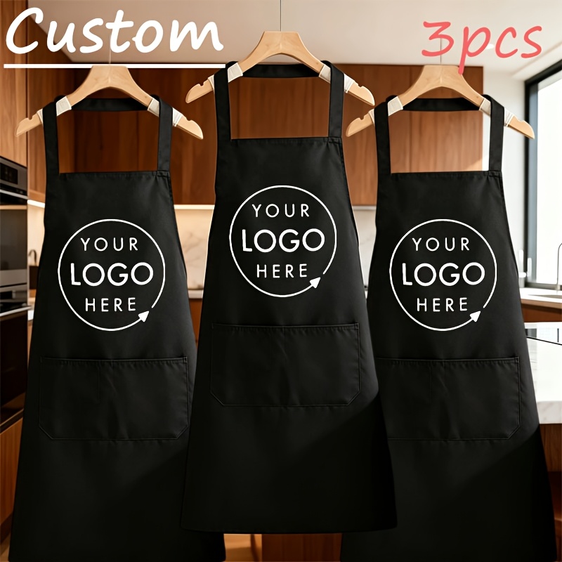 TEMU Customizable Pictures Or Logos, Personalized Adjustable Tight-fitting Apron, Suitable For Kitchen Chefs' Aprons, With Pockets, A Unique And