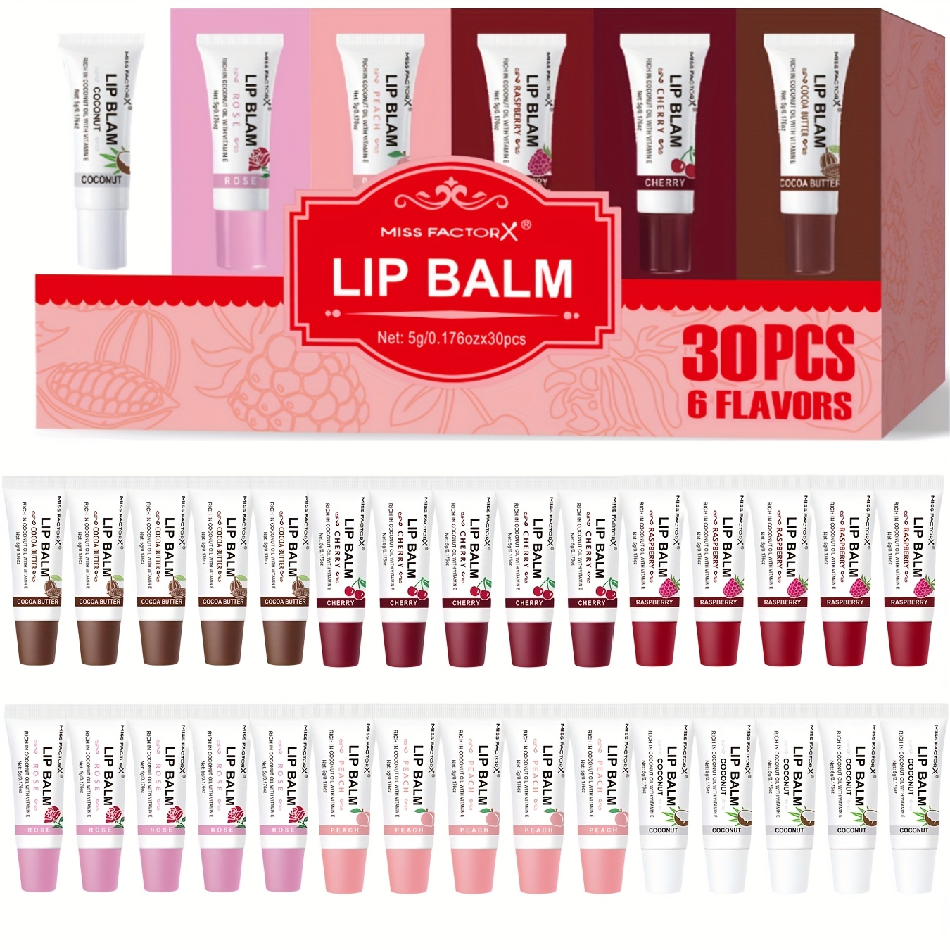 TEMU 30pcs/box Of 6-color Lip Gloss Set, Including Glossy Liquid Lipstick, Moisturizing Lip Gloss, High-efficiency Lip Gloss, Shiny Anti Smudging,