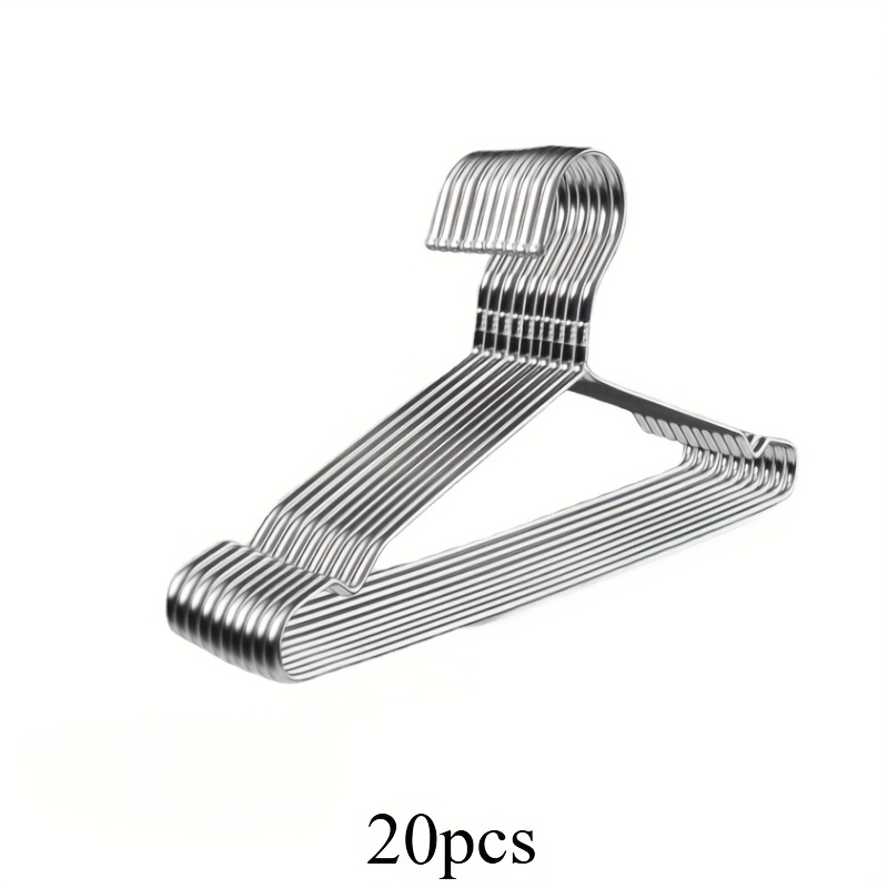 Image of 20pcs Thickened Hangers, Polished Metal Hooks, Rustproof Durable. Ideal For Home Use, Clothing Display, Retail Store Racks, Suitable For Household Commercial Applications