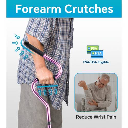 canes for men women self standing lightweight adjustable walking cane forearm grip cane with 2 bases for extra support stability stabilizes wrist walking sticks for seniors pink