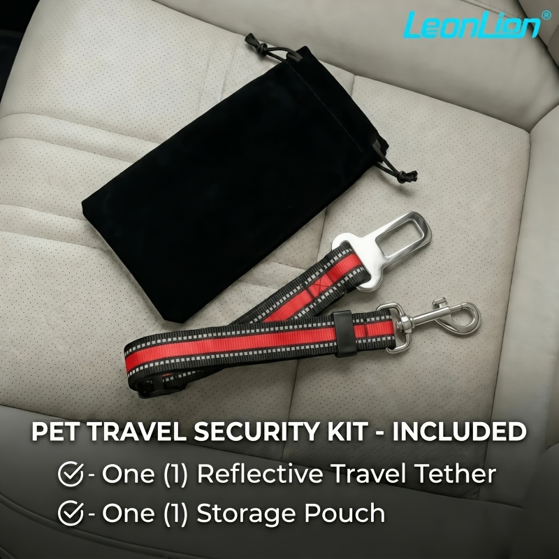 TEMU Adjustable , 2pcs Set With Leash And Storage Bag, High-visibility Reflective Fabric, Red/green/orange