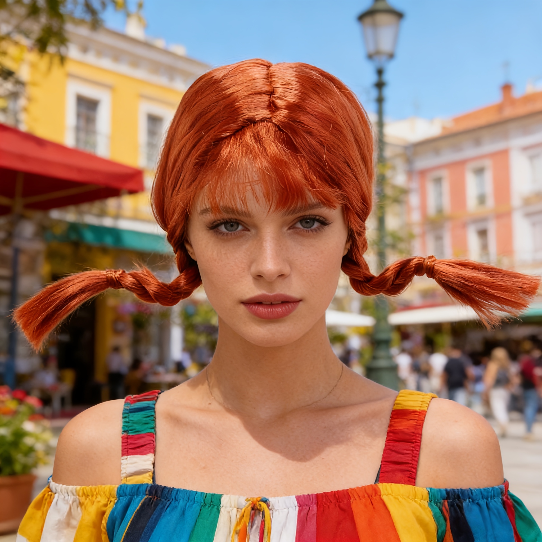 A Double Ponytail Wig, Full Headpiece Style, Suitable For Floral Dresses And Ethnic Outfits. , A Must-have For Artistic. Fluffy And Non-frizzy, A Perfect Tool For Photography