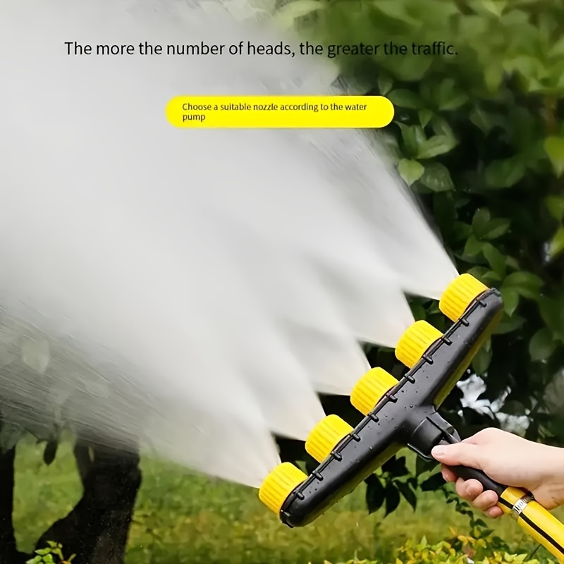 

Handheld 5-head Garden Sprayer With Multiple Nozzles - Plastic Watering Sprinkler For Flower And Vegetable Gardening With 1 Inch/1.2 Inch Adapter Included - Multipurpose Plastic Sprayer Components.