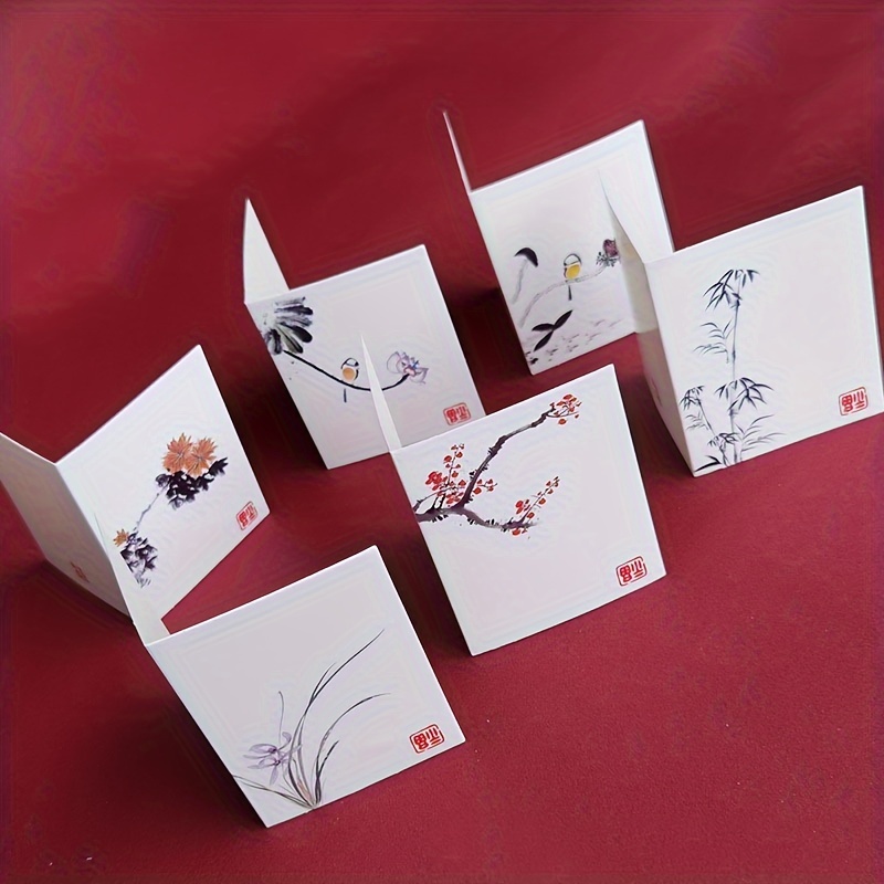 

20pcs Assorted Chinese Floral Greeting Cards - Birthdays, Weddings, Valentine's & Thank You Notes - With Plum, Orchid, Bamboo & Designs