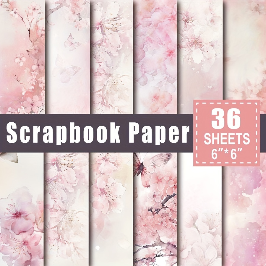 

36 Sheets Scrapbook Paper Pad In 6*6in, Art Craft Pattern Paper For Scrapingbook Craft Cardstock Paper, Diy Decorative Background Card Making Supplies - Peach Bloomy