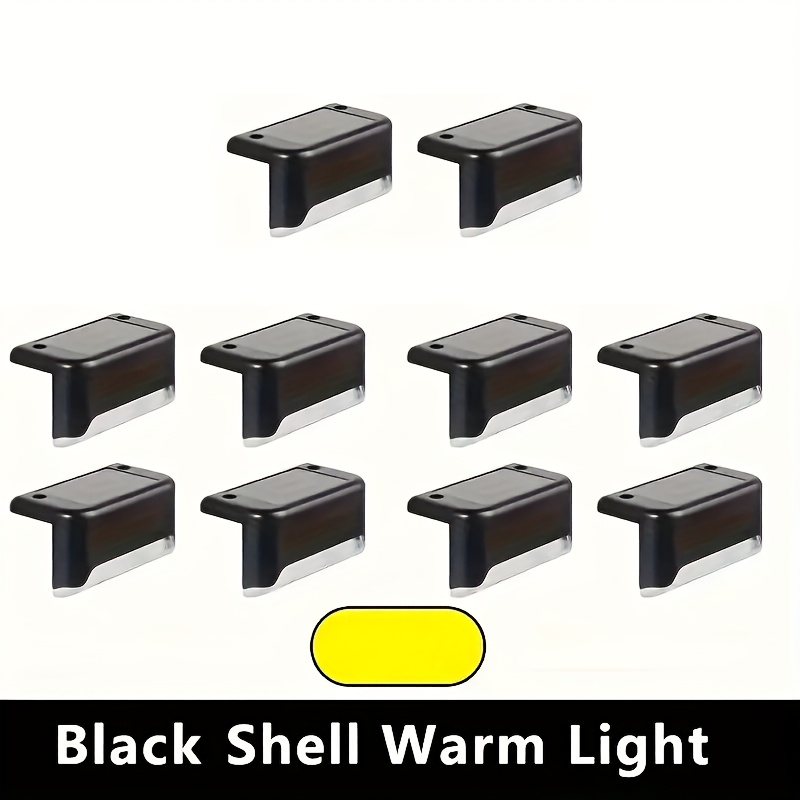 Image of 10pcs Led Solar Garden Lights, Outdoor Solar Deck Lights Fence Lights - Ip44, Aisle Wall Lights, Railing Decorative Lights, Festive Decorative Atmosphere Lights