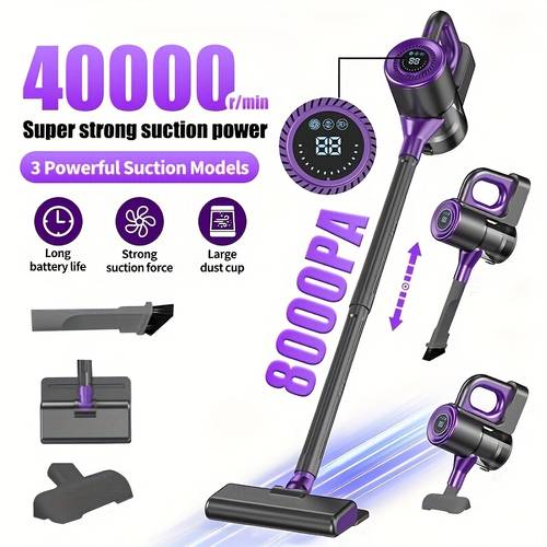 item picture 5 in 1 handheld stick vacuum cleaner super lightweight handheld vacuum 8000 pa strong suction 40000rpm high speed motor 43 96 oz large dust cup multiple vacuuming mopping sweeping suitable for home carpet