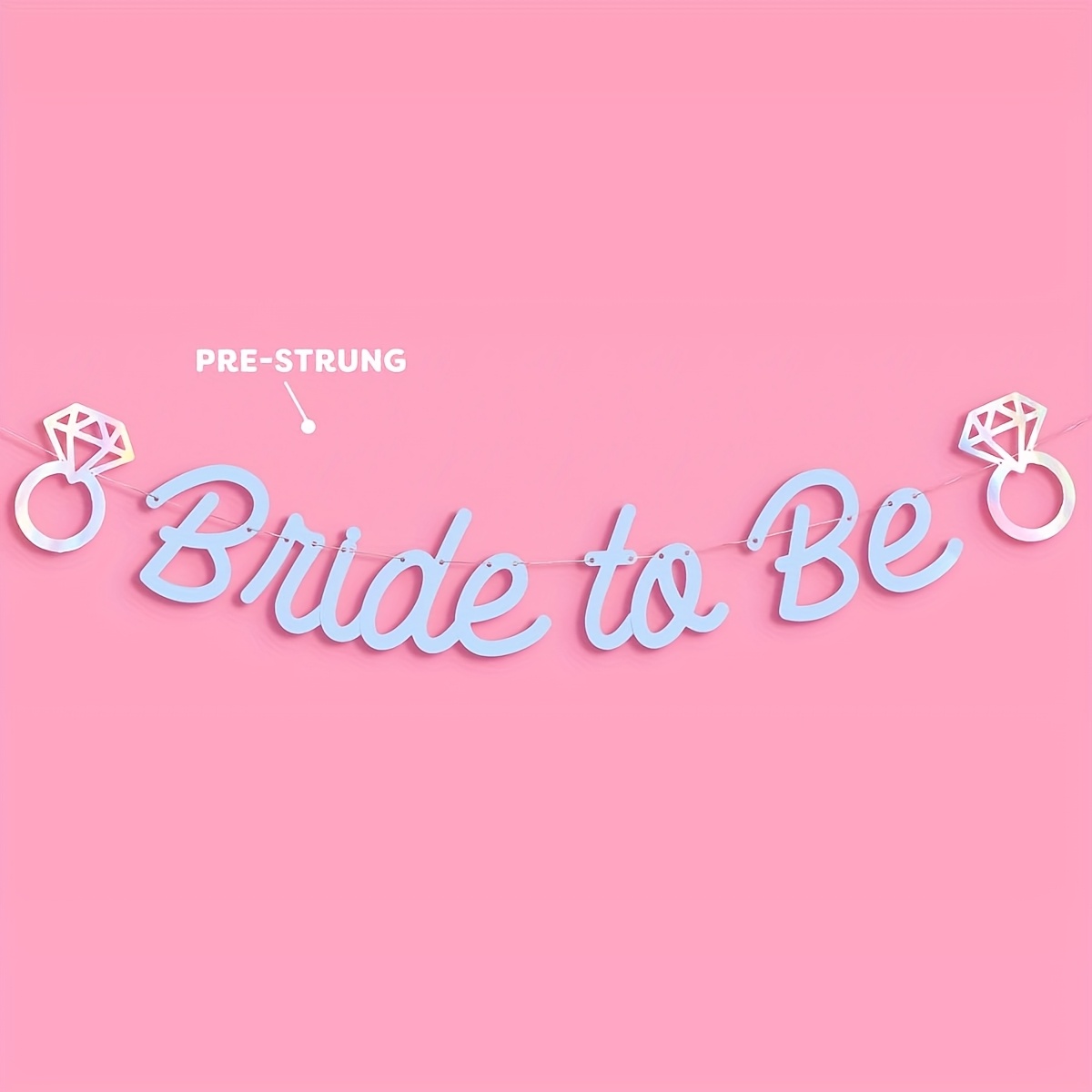 Image of Blush Bride Banner - Blue + Rainbow Foil, 4 Feet | Bachelorette Party Garland, Engagement Decor, Bridal Shower Sign, Wedding Photo Backdrop