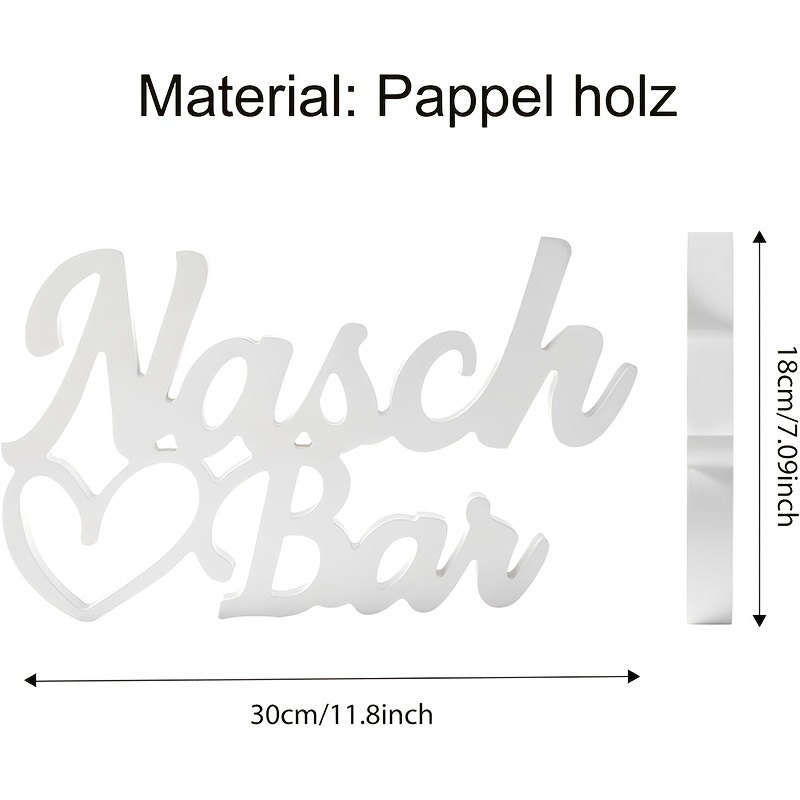 TEMU Dekoratives Schild, eine weiße PVC-Schreibtisch-Dekorplakette -Verzierung, , geeignet als Tischdekoration für Esstische, Geburtstagsfeiern,