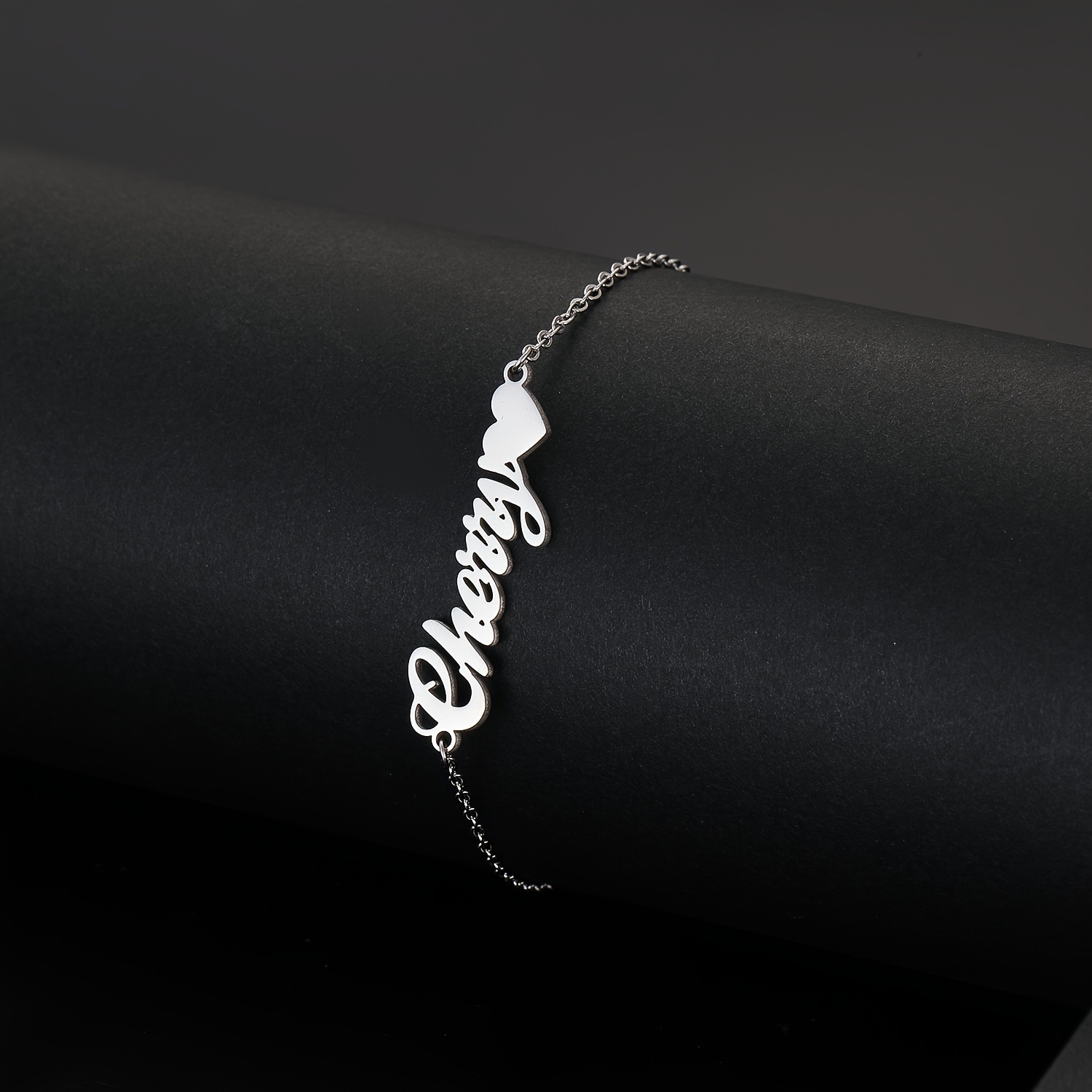 Women's Customized Name Thin Chain Bracelet, Stainless Steel