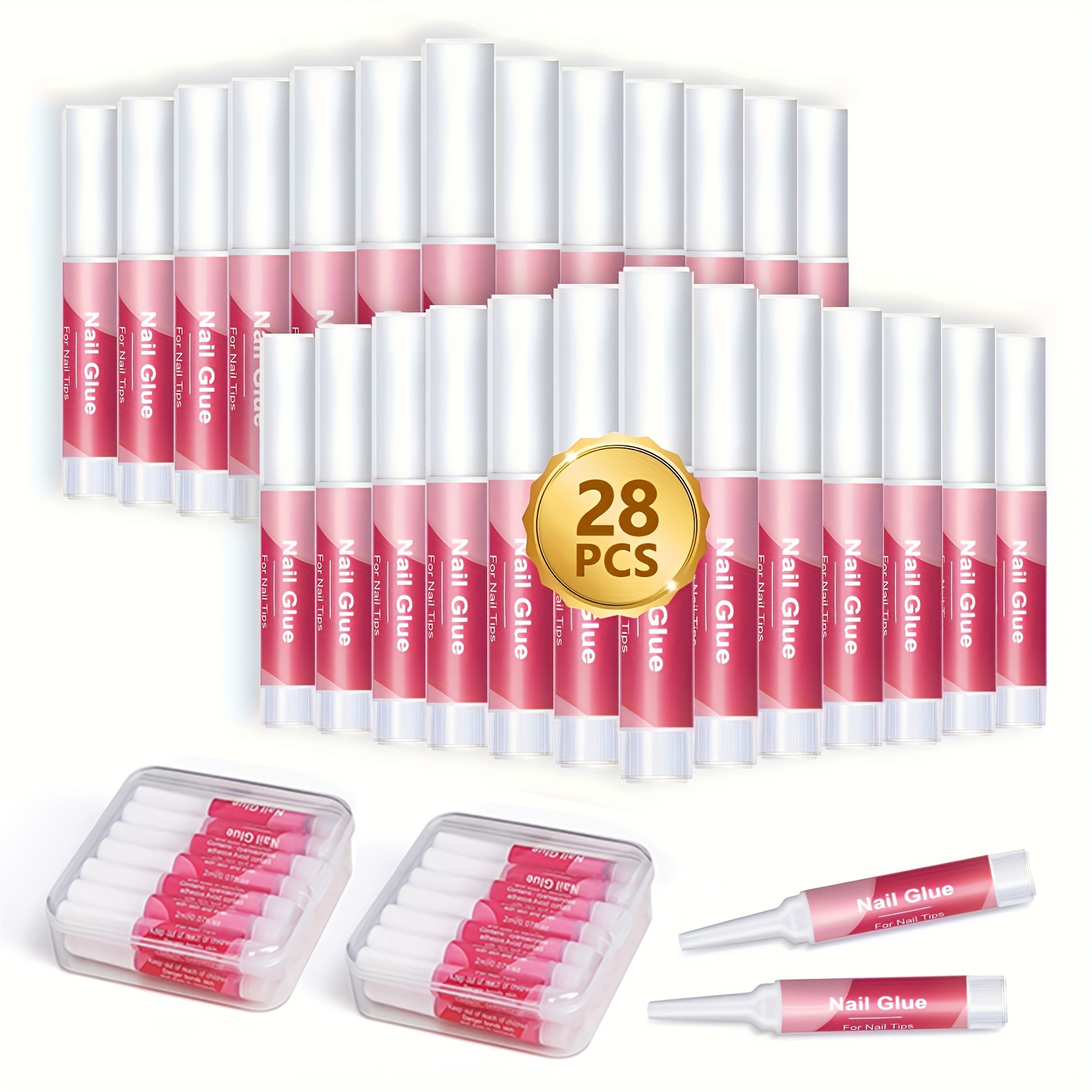 

28pcs Nail Glue For Press On Nails For Nail Tips Acrylic Long Super Strong Nail Glue For Nails Salon Home Diy