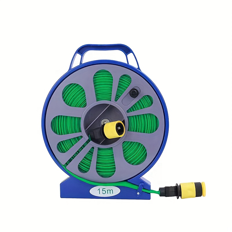 1 Set of 15m/590in Garden Hose with Water Gun Nozzle, EU/US Standard Adapter Included, Comes with Hose Reel, Water Gun, and Adapters. Leak-proof, Lightweight, Durable Braided Cover. Suitable for Outdoor Watering, Car Washing, and Floor Cleaning.
