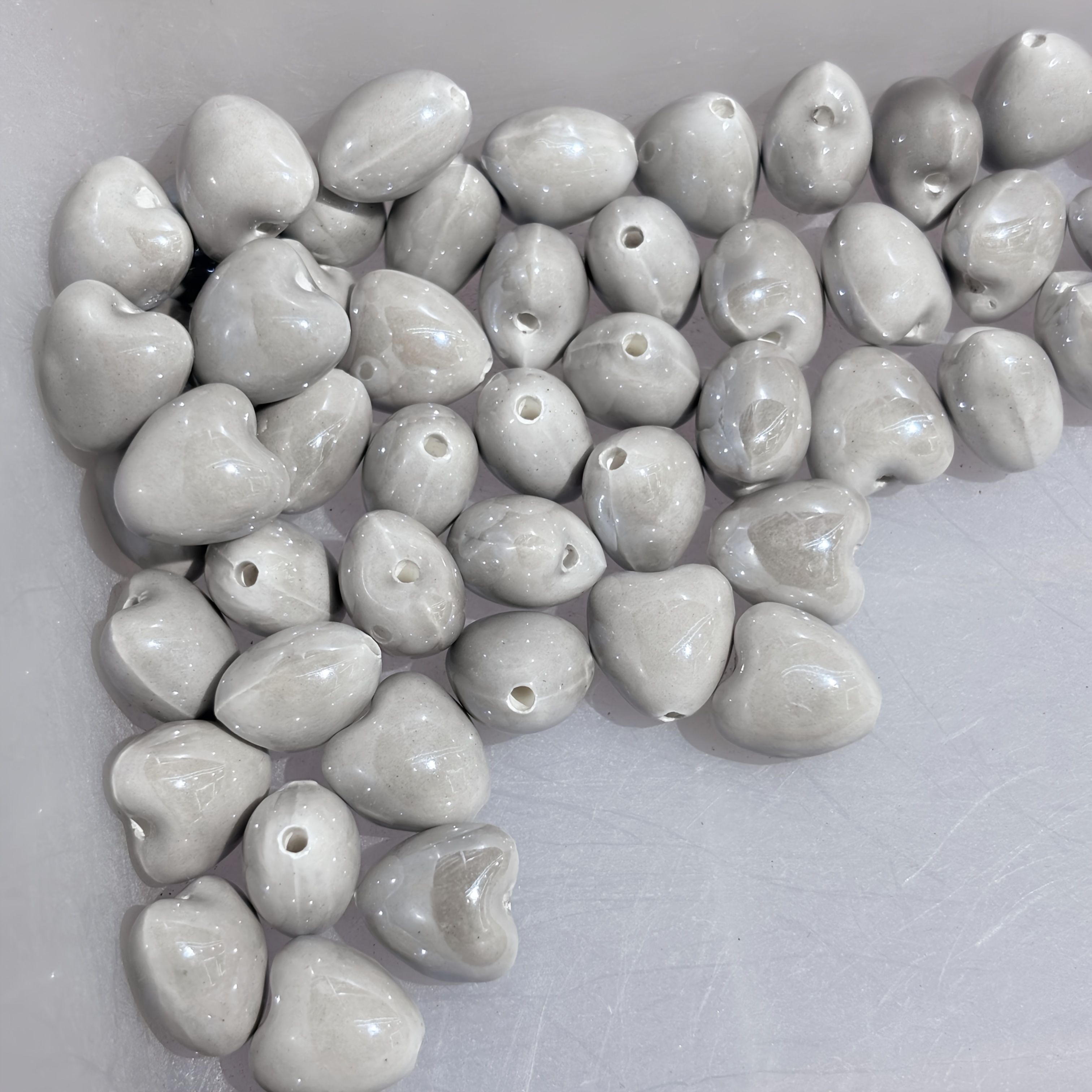 50pcs Set of 12mm Peach Shaped Ceramic Beads for DIY Jewelry Making