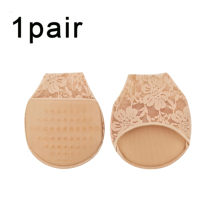 TEMU 2pcs Lace Forefoot Socks Forefoot Pressure Invisible Half Socks Summer Lightweight Breathable Toe Socks Suitable For Sandals High Heels Sneakers