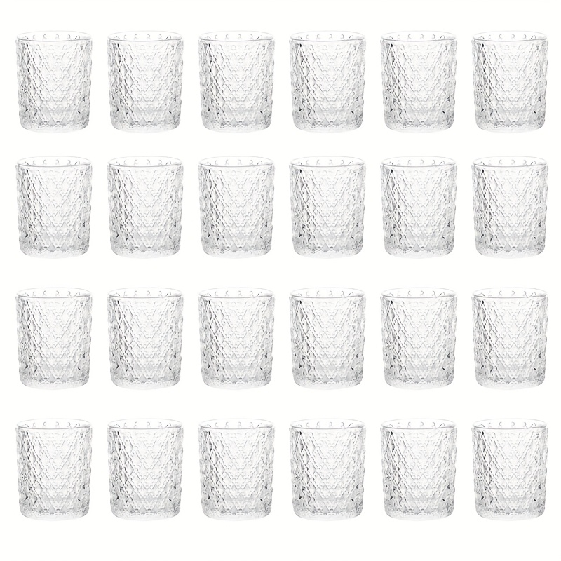 Image of The 24 Tea Lamp And Candle Cups With Diamond-shaped Patterns Are Suitable For Wedding Decoration, Home Decoration, And Table Ornaments To Enhance The Atmosphere