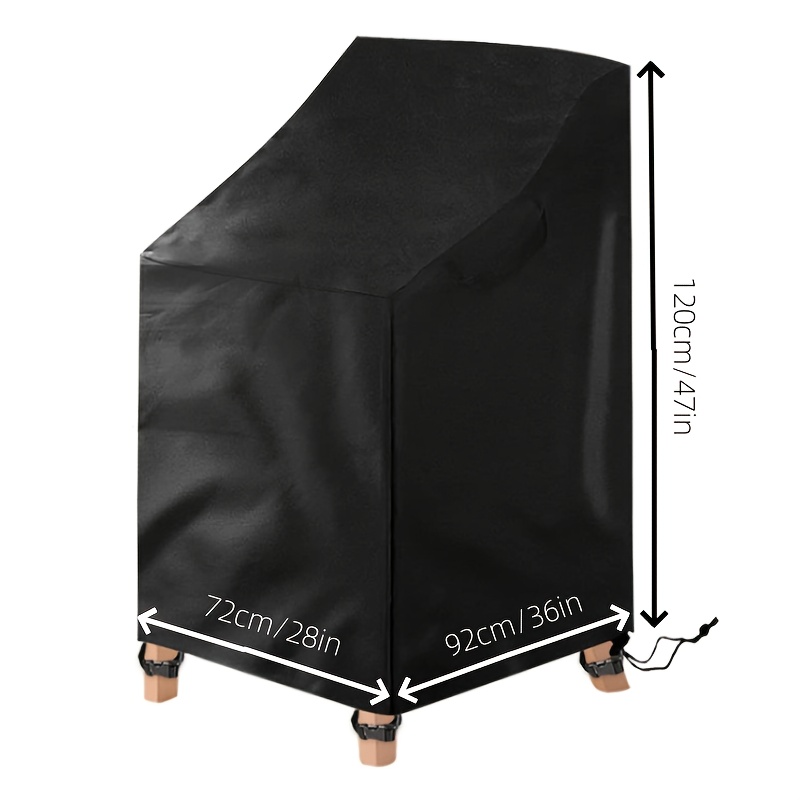 Image of 210d Polyester Outdoor Chair Cover, Dustproof Patio Cover With Clips Windproof Design