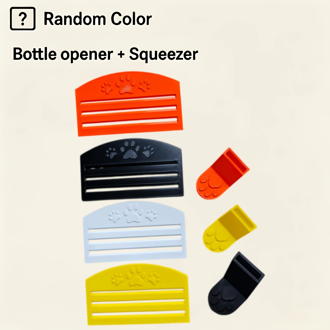 TEMU (can Opener And Squeegee) 2-in-1 Cat Food Opener And Squeegee, 3d Printed, Paw Print Shaped Pet Can Opener, Convenient Pet Can Opening Tool, Wet
