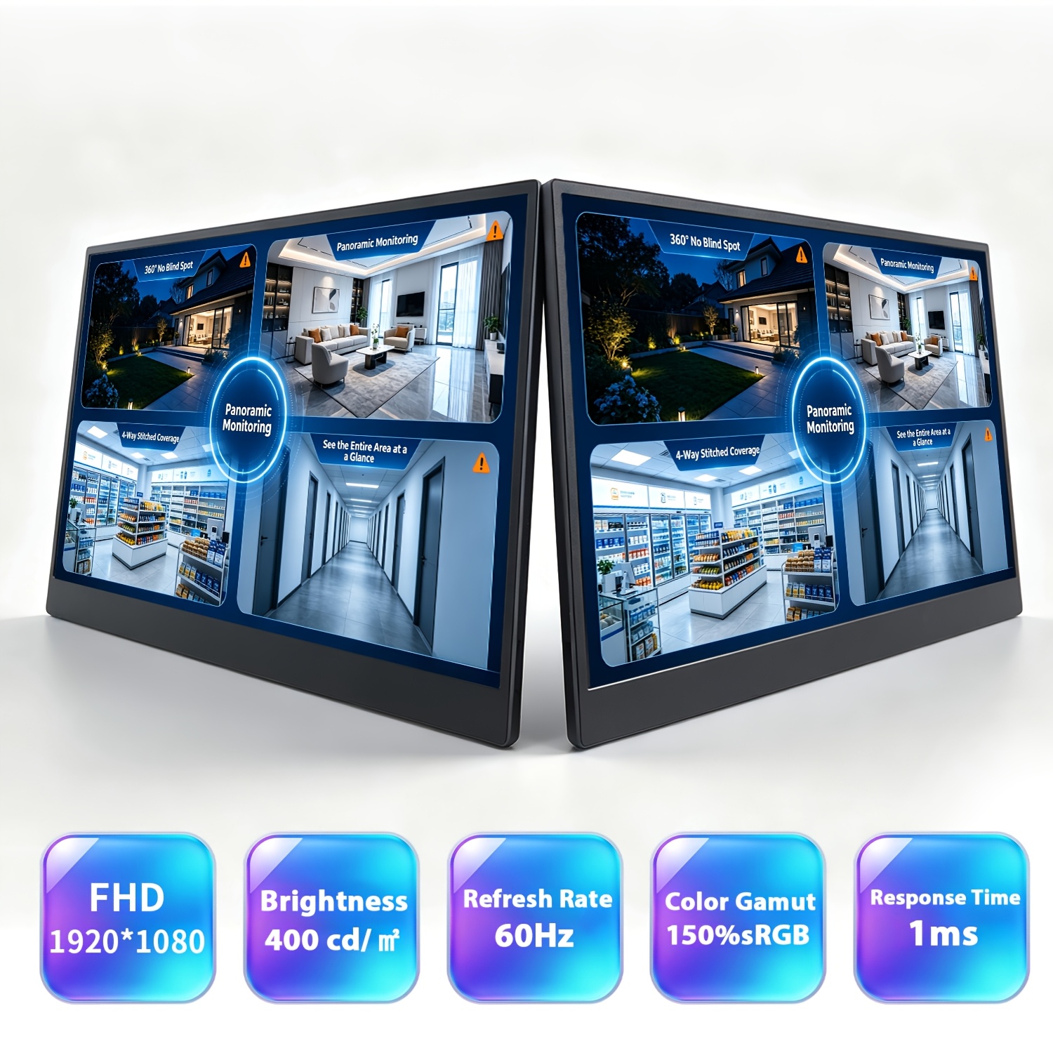 Image of Portable 14 Inch Cctv Monitor, 1080p Fhd 16:9 Ips Display, Usb-c With Built-in Speakers For Security Camera, Dvr, Nvr, Laptop, Pc & Mini Pc