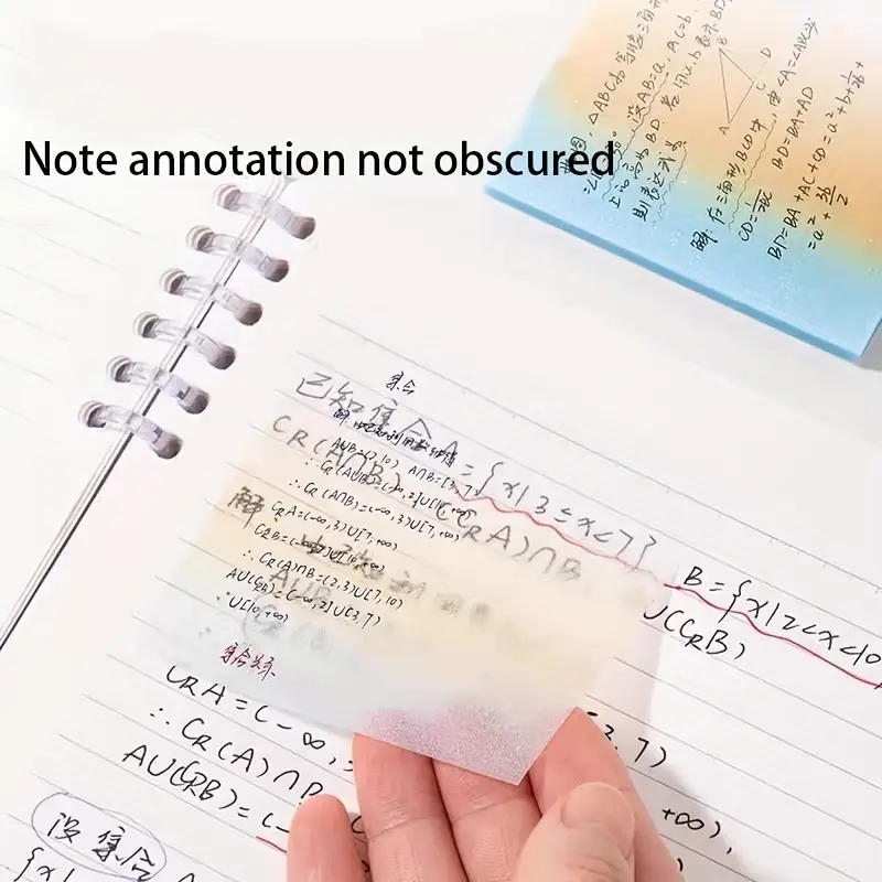 2pcs 100 sheets pink to blue gradient glitter transparent sticky notes shiny waterproof self bookmark notebook back to gift Product details 3