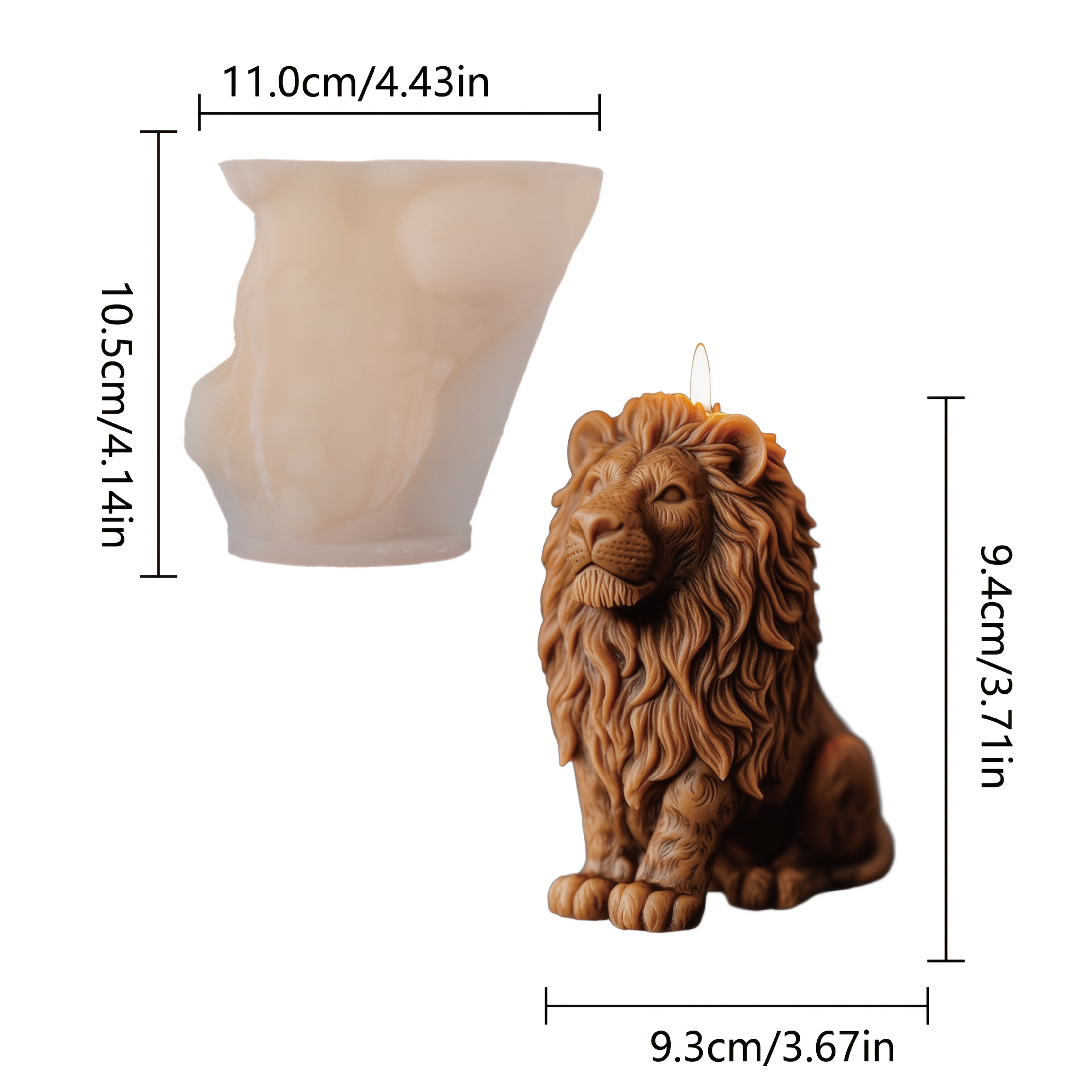 E-shop 3D majestätische König-der-Löwen-Silikon-Kerzenform, sitzende – langlebig & leicht zu reinigen für Duftkerzen/Gipsskulpturen, für Arbeitszimmer,