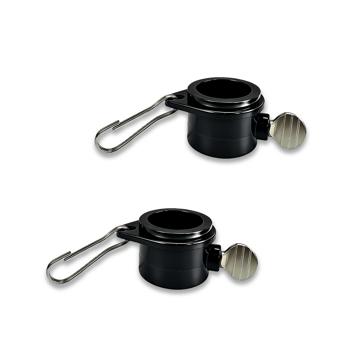 TEMU Flagpole Rings And Clips That Rotate 360° To Prevent Tangling, Equipped With Buckles, Flagpole Kit Parts (diameter: 1 Inch - Pack Of 2 In Black)