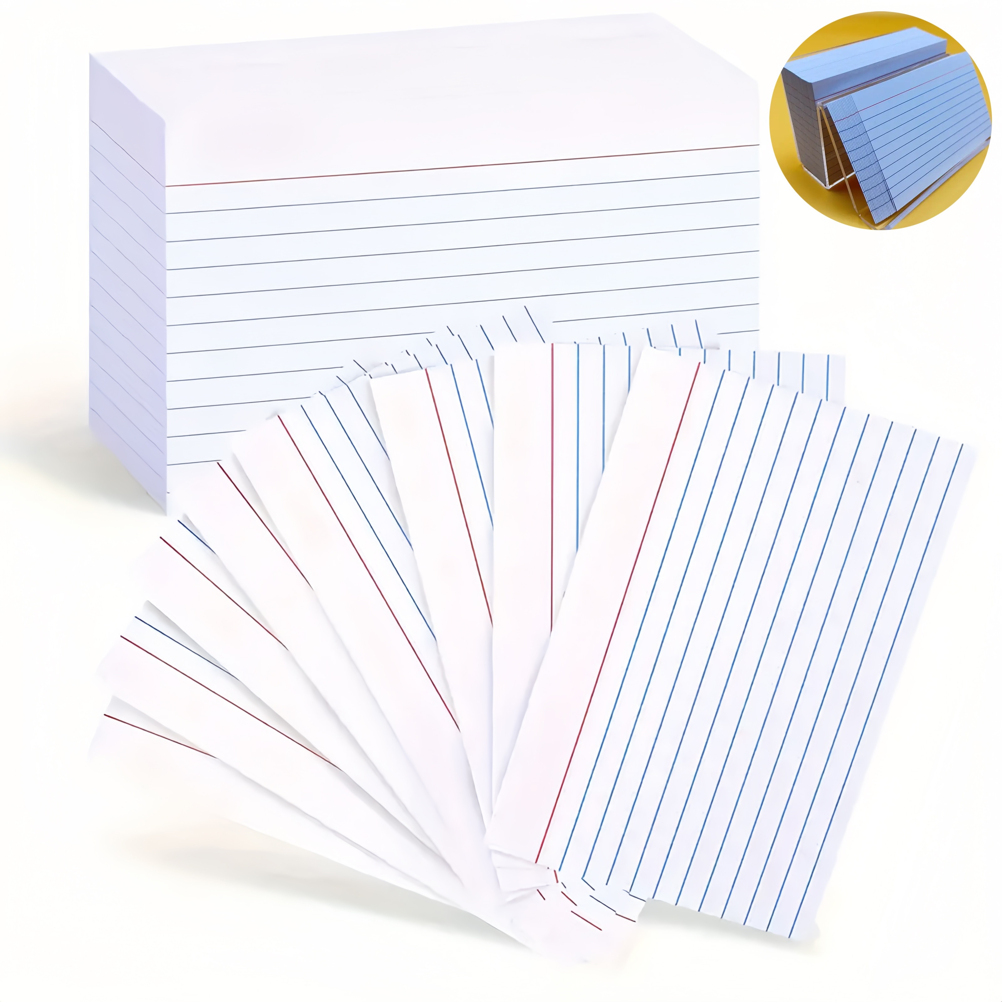 

100/200-piece 3"x5" Acid-free Cards - Perfect For Notes, Flashcards & Study Guides - Ideal For Office, School & Organizing