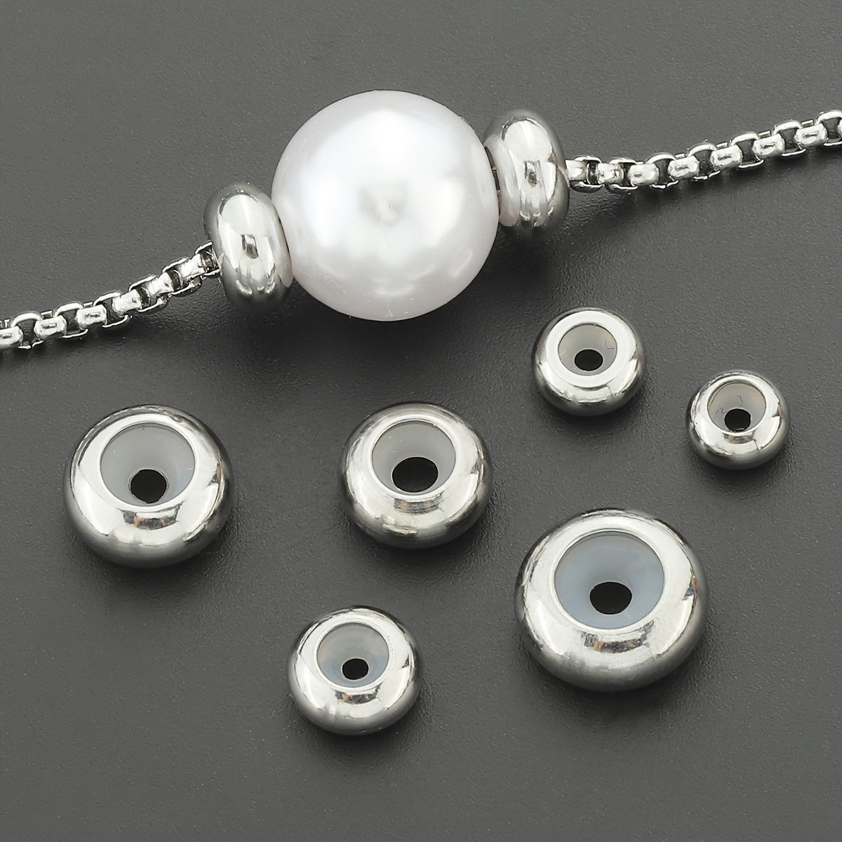 10pcs Stainless Steel Positioning Spacer Beads for DIY Projects
