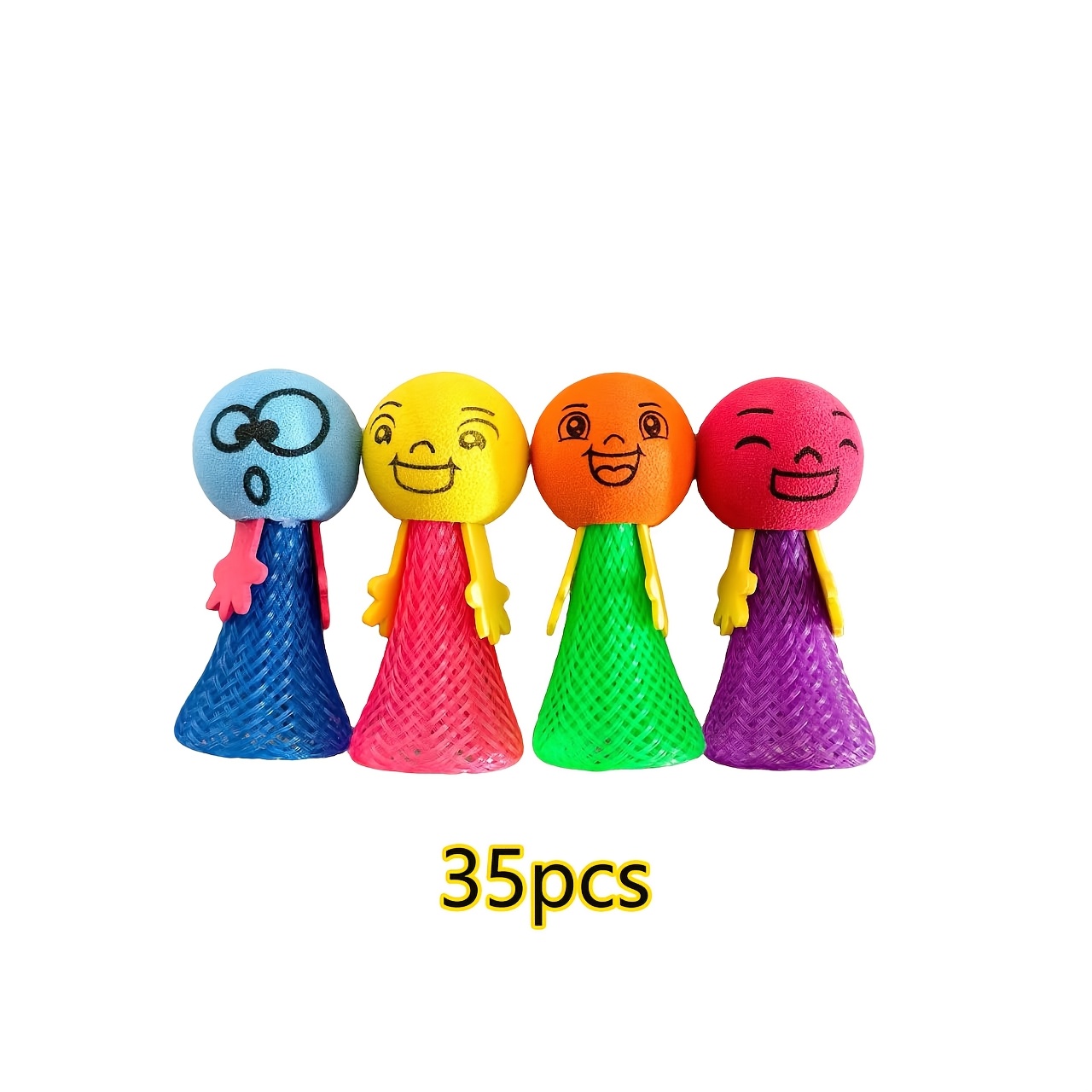 35pcs Fun Bouncing Toys - Multiple Elements, Press-to-bounce | Ideal Birthday Gifts, Christmas & Halloween Goodies (random Colors)