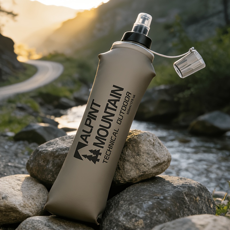 TEMU Bouteille d'eau pliable souple et étanche de 500 ml pour sac d'hydratation en TPU, gourde souple et légère pour