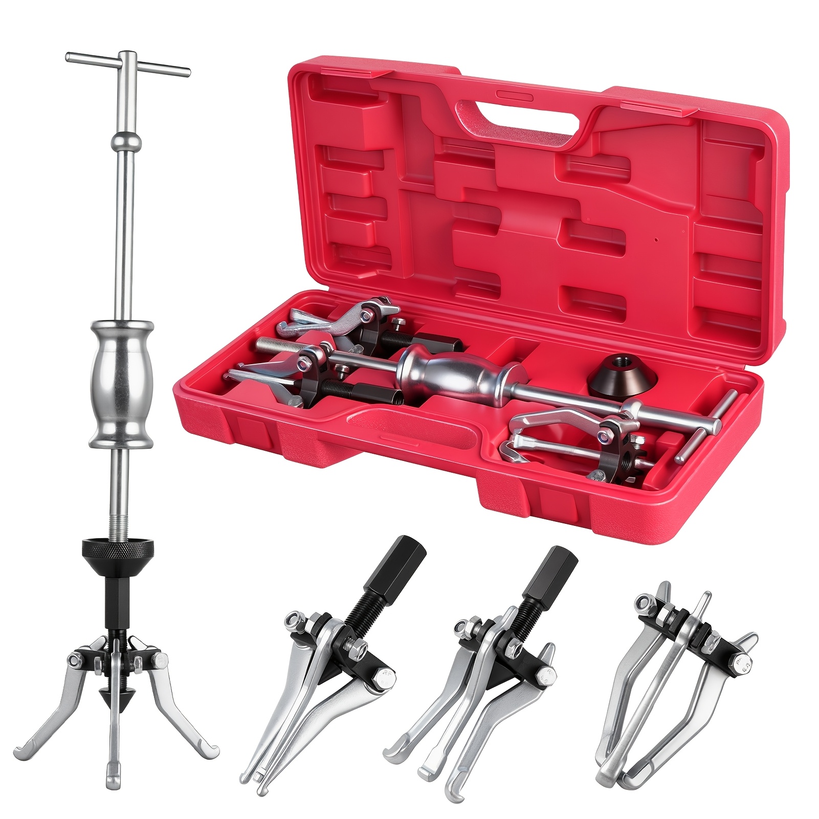 5pcs Set Of Internal And External Pullers, With Sliding Hammer, Bearing Puller Set