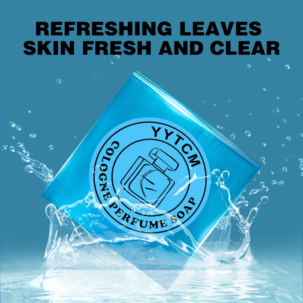 1pc Men's Cologne Soap, Cologne Perfume Soap, Bath Soap Face Wash Bath Body Soap Essential Oil Handmade Soap 70g