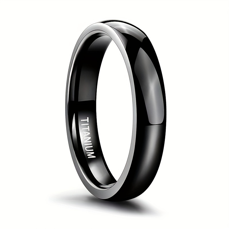 

Titanium Steel Ring, 4mm Black Ring, Never Fade, Men's Fashion Ring Jewelry Gift