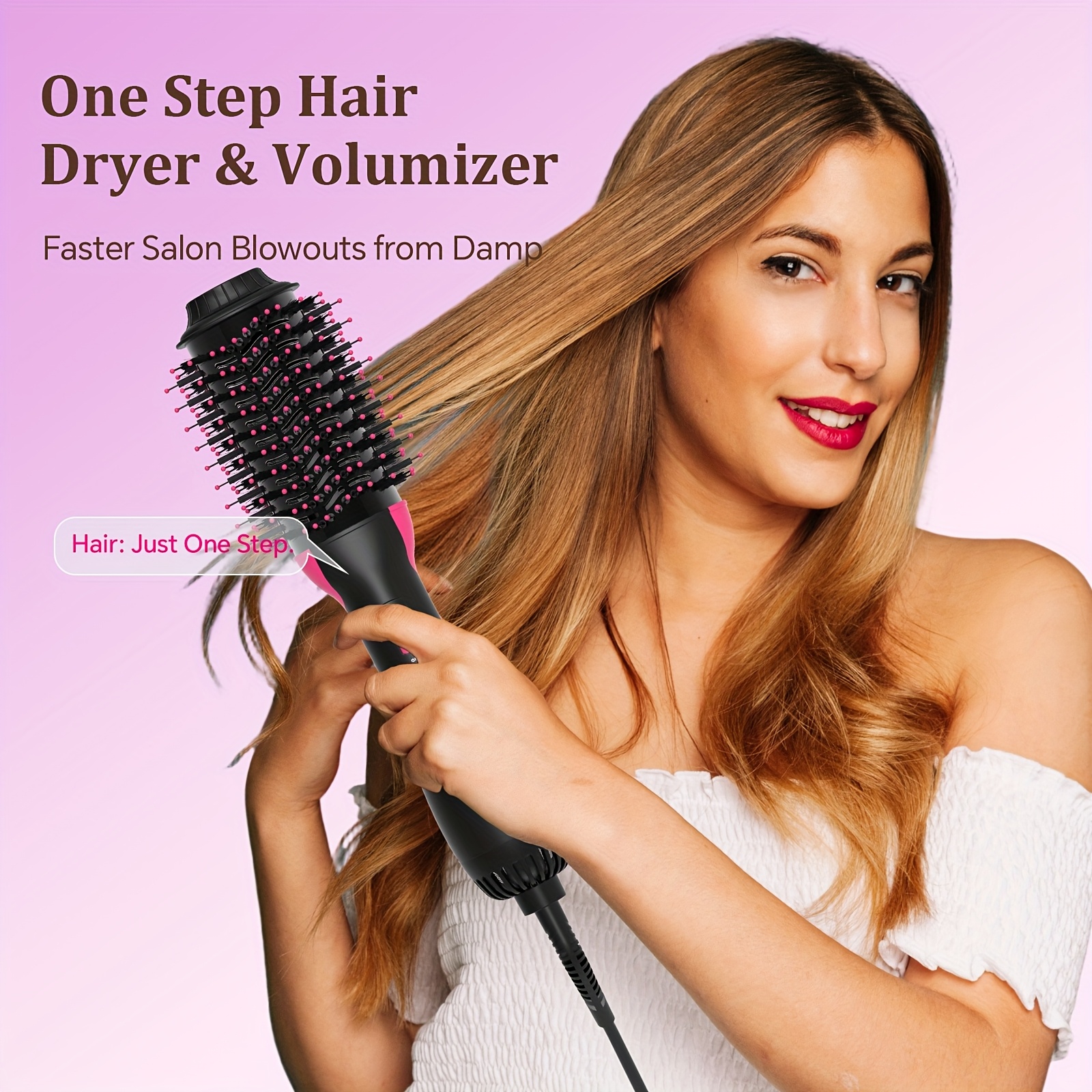 cepillo secador pelo en paso aire caliente 60mm Temu