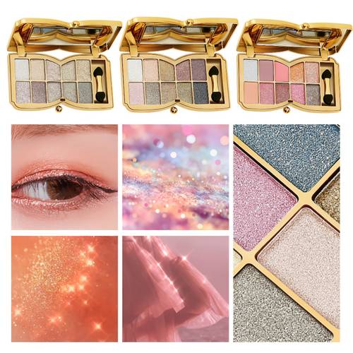 10 color luxury shimmer eyeshadow palette with brush and mirror matte and pearlescent eyeshadow palette long lasting and easy to apply eyeshadow create gorgeous looks for music festivals easter and queuing